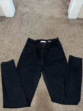 KanCan Black High-Rise Button-Fly Jeans